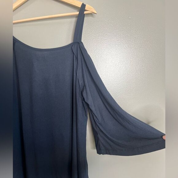 4/$25 Weekend Suzanne Betro navy blue cold shoulder tee shirt size 3X casual - Picture 5 of 6
